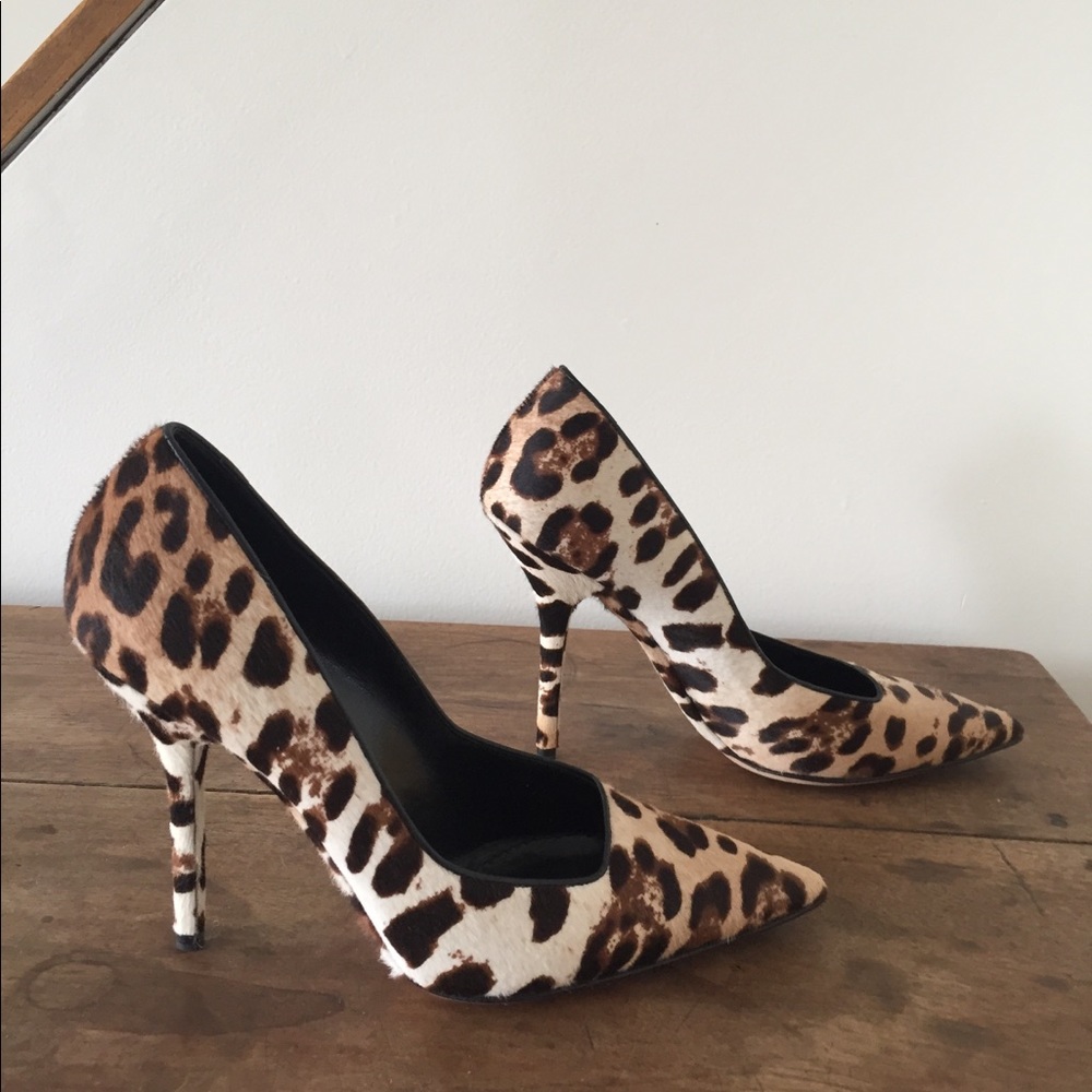 Dolce & Gabbana Leopard Print Calf Hair Heels